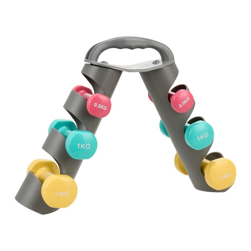 Living and Home 0.5/1/1.5KG Fitness Dumbbells Home Hand Weights Set with Storage Stand
