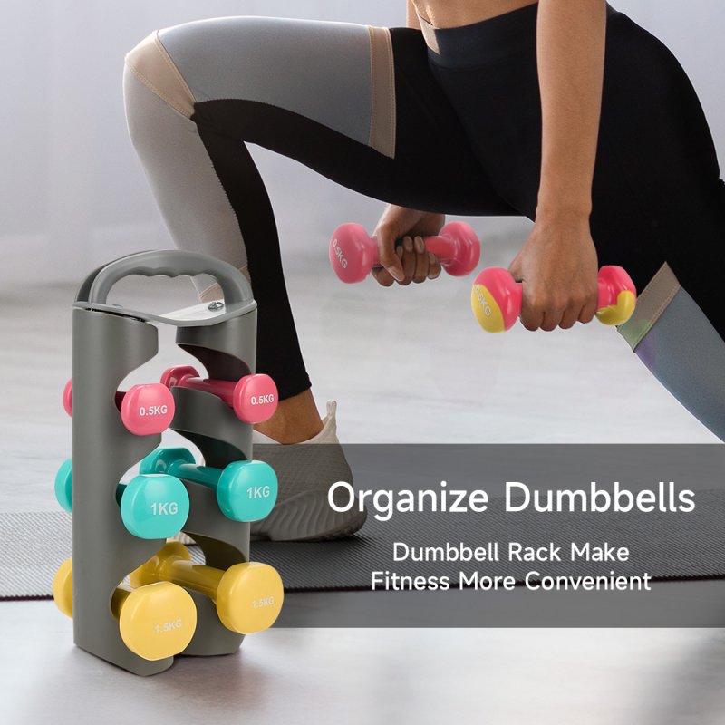 Living and Home 0.5/1/1.5KG Fitness Dumbbells Home Hand Weights Set with Storage Stand