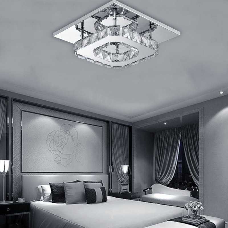 Living and Home Modern Small Crystal LED Ceiling Light for Hallways and Corridor