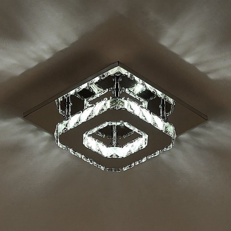 Living and Home Modern Small Crystal LED Ceiling Light for Hallways and Corridor