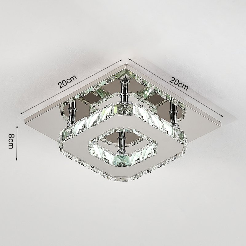 Living and Home Modern Small Crystal LED Ceiling Light for Hallways and Corridor