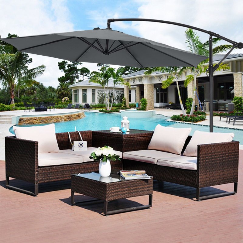 Living and Home 3m Cantilever Garden Parasol with Crank Handle