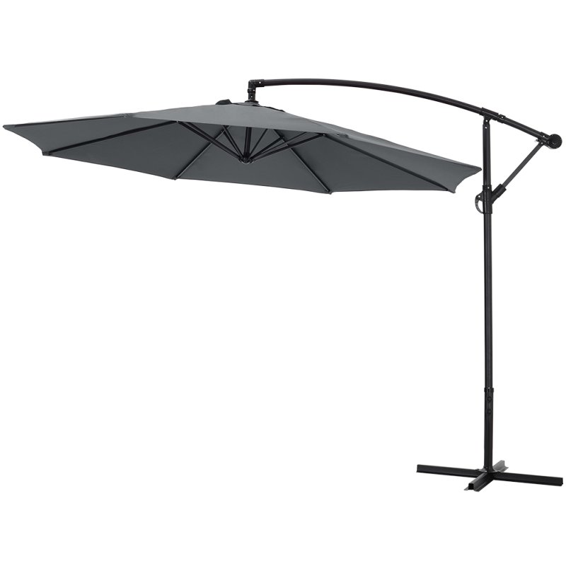 Living and Home 3M Large Banana Cantilever Patio Parasol for Outdoor Sunshade and Rain with Cross Base