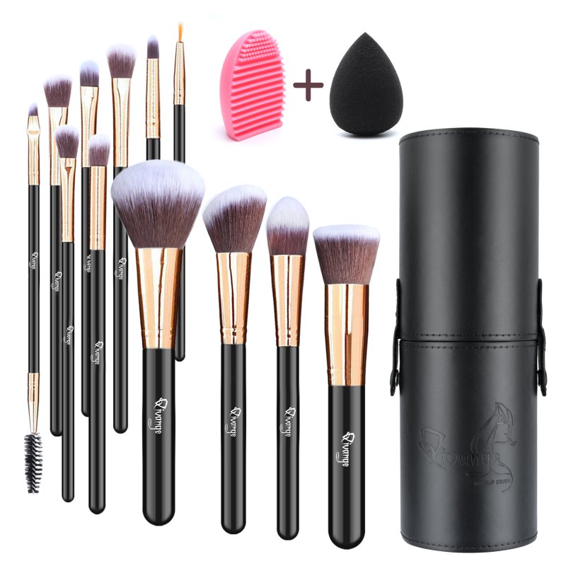 Living and Home 12pcs Makeup Brush & Tool Set with Storage Bucket