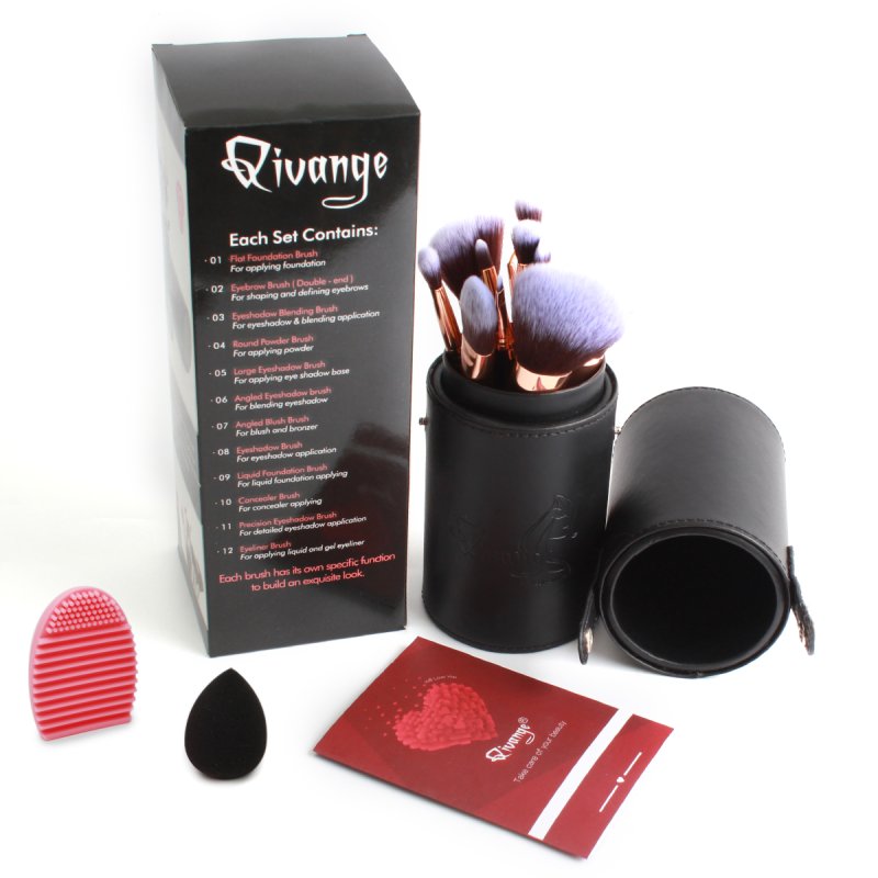 Living and Home 12pcs Makeup Brush & Tool Set with Storage Bucket