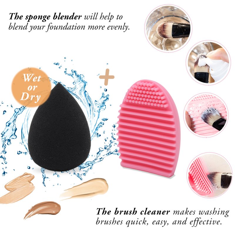 Living and Home 12pcs Makeup Brush & Tool Set with Storage Bucket