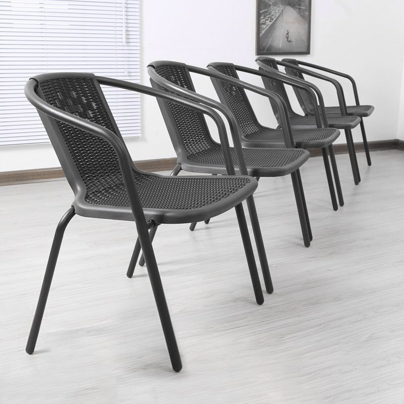 Living and Home Set of 4 PE Rattan Stacking Garden Chairs