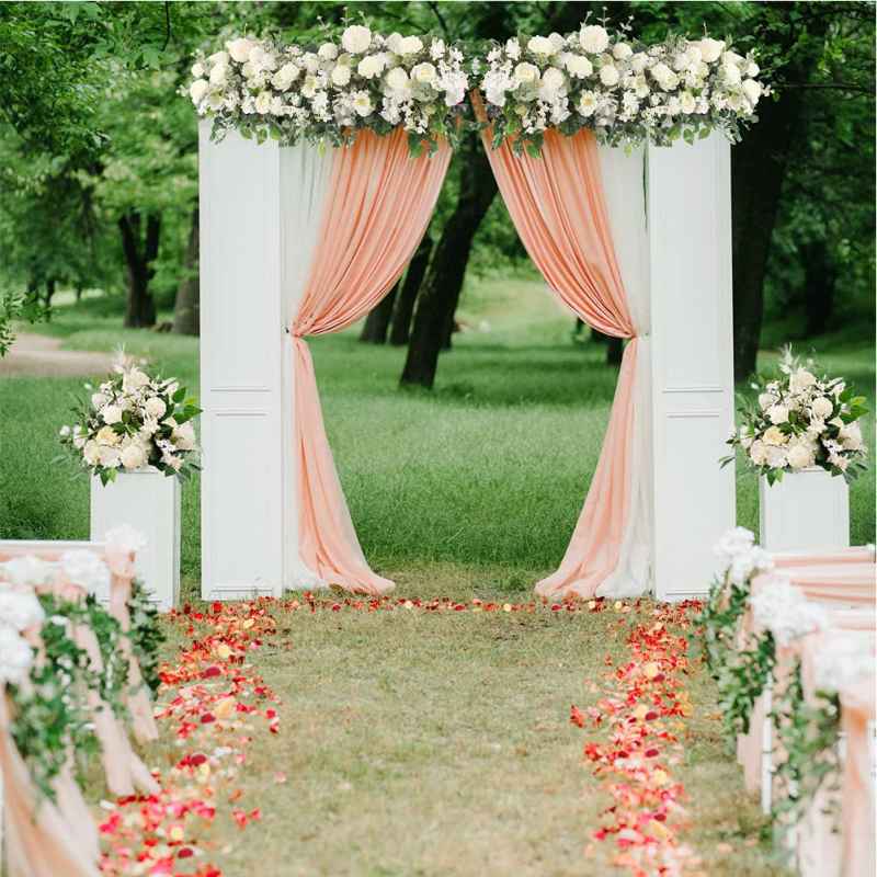 Living and Home 100cm White Rose Floral Row for Wedding Aisle Decor