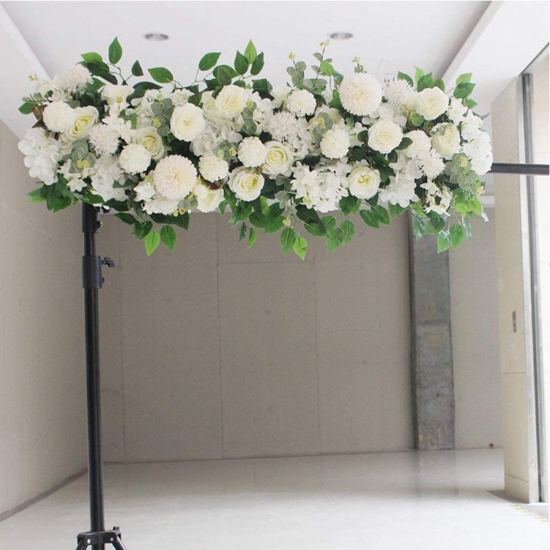 Living and Home 100cm White Rose Floral Row for Wedding Aisle Decor