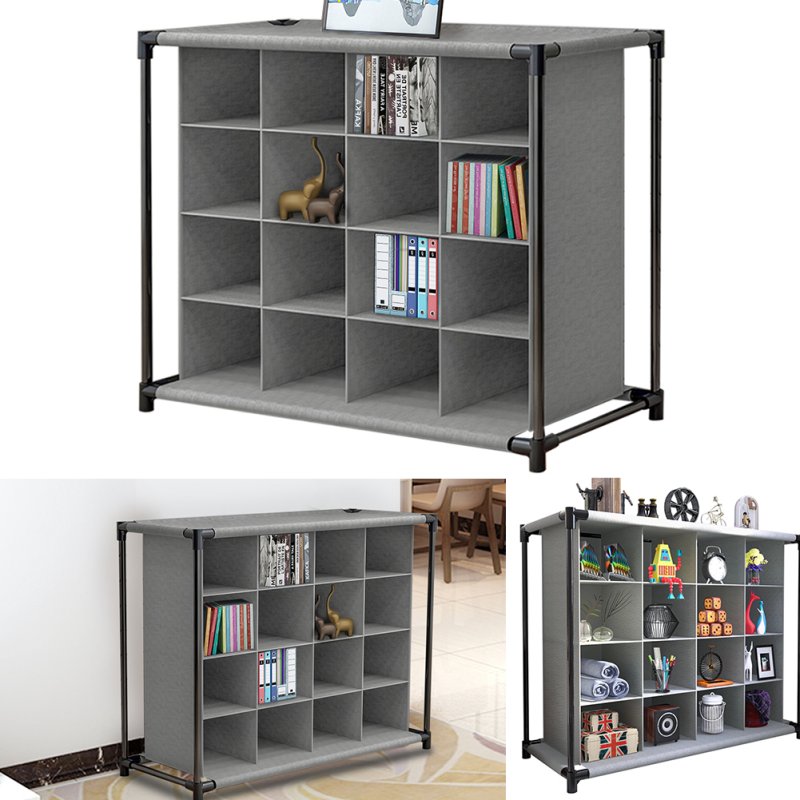 Living and Home 4-Tier 16-Grid Non-woven Shoes Rack Storage Organizer