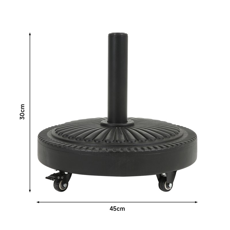 Living and Home 25KG Outdoor Concrete-Filled Patio Umbrella Base with Wheels