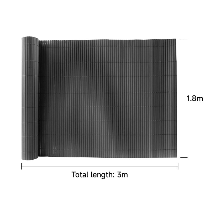 Living and Home 300x180cm PVC Garden Fence Privacy Screening Fence Protective Screen in Dark Grey