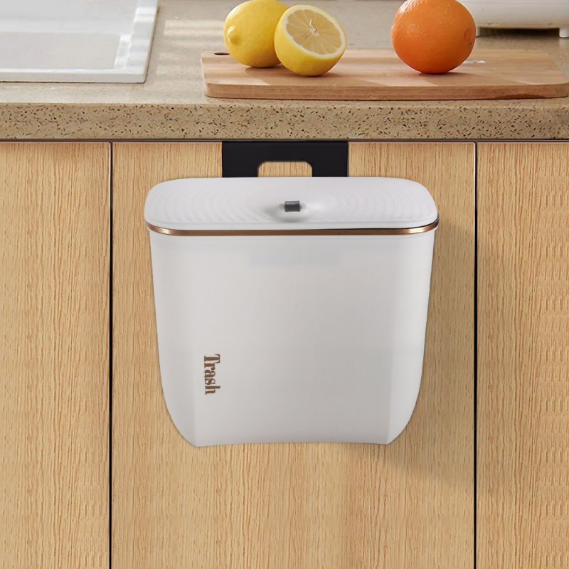 Living and Home Kitchen Bathroom Hanging Waste Bin with Lid 26.6cm W x 14.8cm D x 22cm H