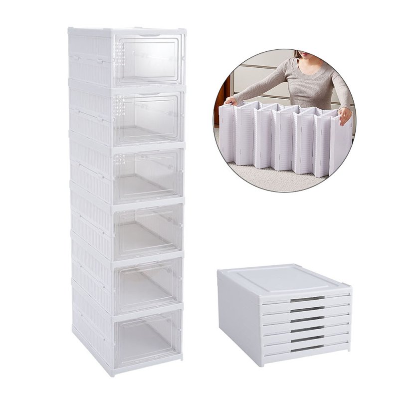 Living and Home 6-Tier Plastic Foldable Shoe Storage Box Unit