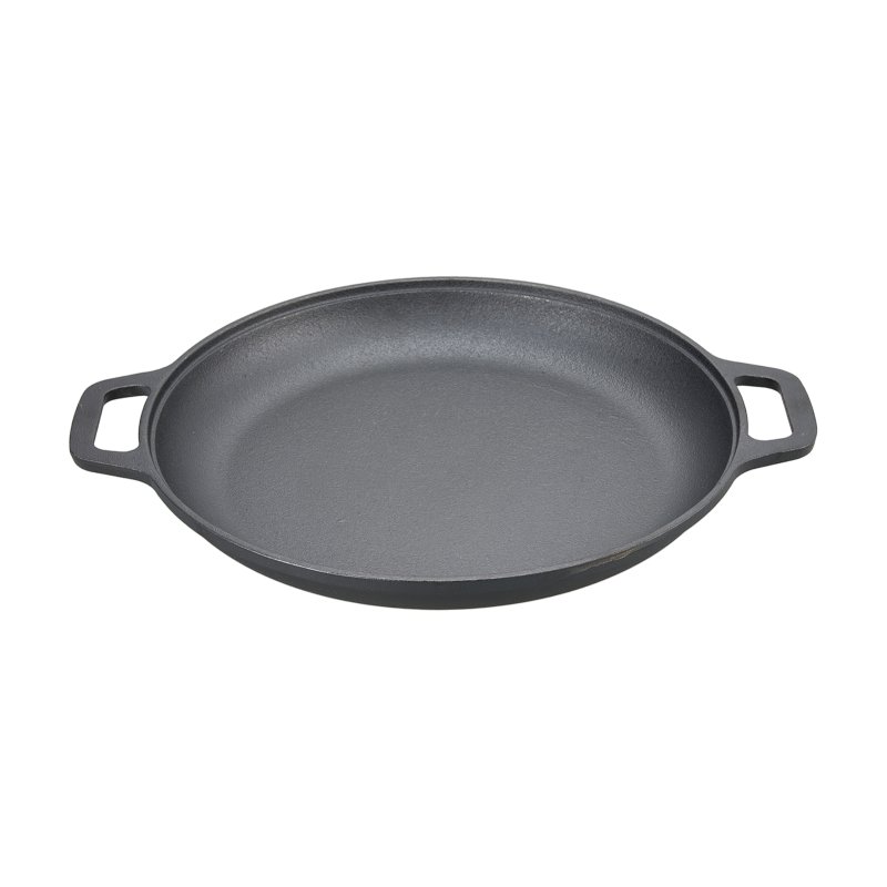 Living and Home 33cm Pre-Seasoned Round Dual-Handle Cast Iron Grill Pan