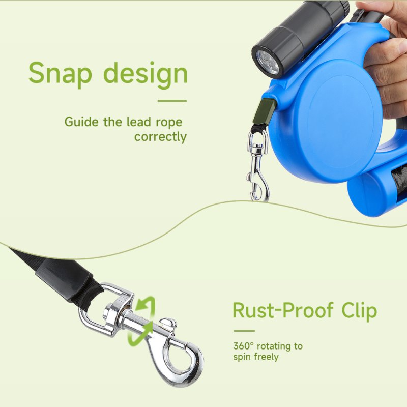 Living and Home 5m Retractable Dog Leash with Non-Slip Handle and LED Torch