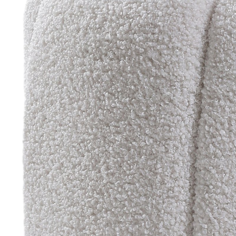 Living and Home Round Shape Teddy Fabric Footstool