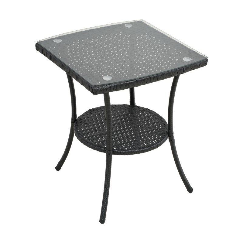 Living and Home 3-Piece PE Rattan Garden Furniture Bistro Set, Outdoor Patio Table And Chairs Set