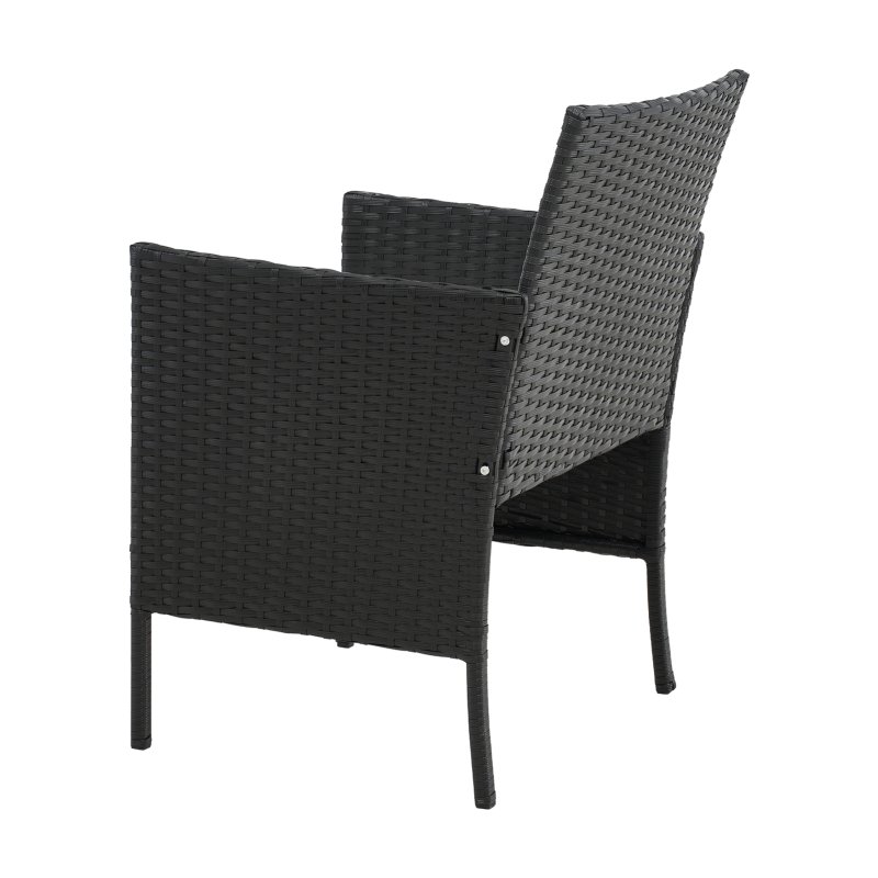 Living and Home 3-Piece PE Rattan Garden Furniture Bistro Set, Outdoor Patio Table And Chairs Set