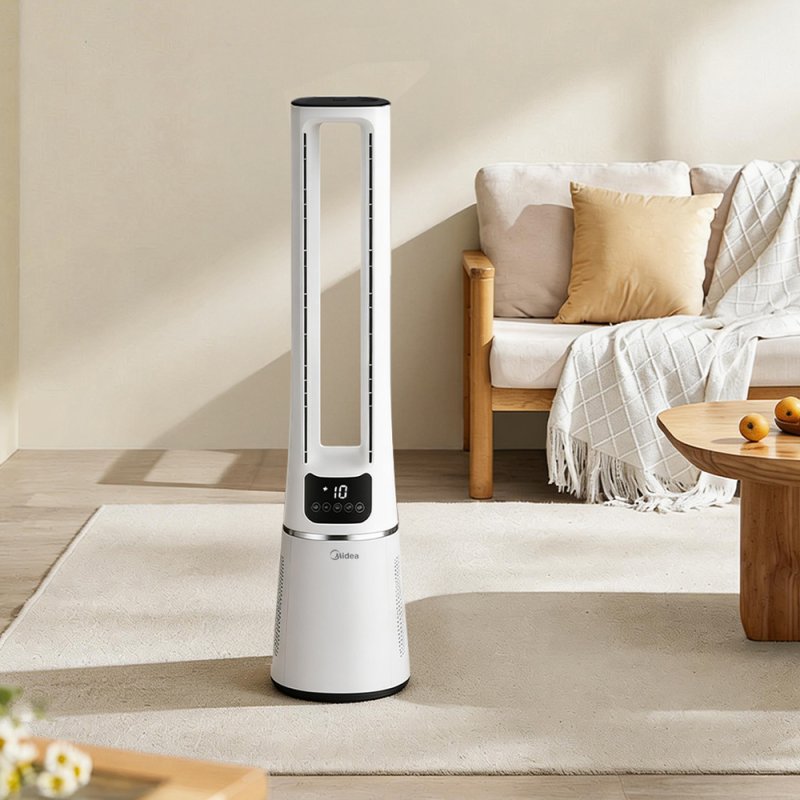 2-in-1 Air Cool & Purify Bladeless Fan, White