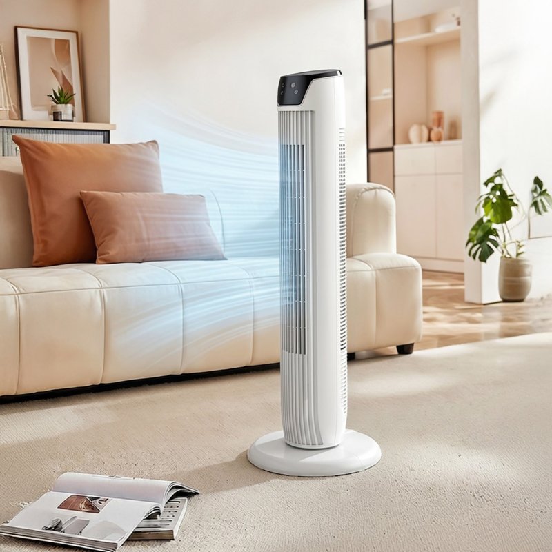 45W Tower Fan with Remote, 90° Oscillating 3-Speed & 3 Modes, 7H Timer, 92cm