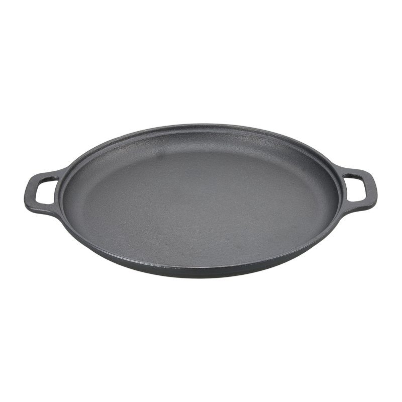Living and Home 30cm Pre-Seasoned Round Dual-Handle Cast Iron Grill Pan