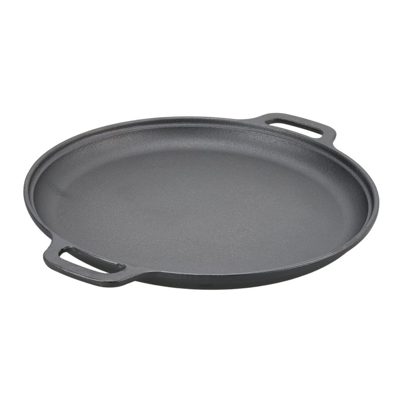 Living and Home 30cm Pre-Seasoned Round Dual-Handle Cast Iron Grill Pan