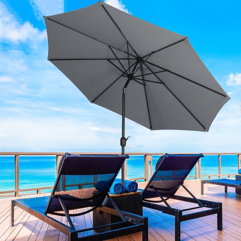 Living and Home 3M Large Rotating Patio Parasol for Outdoor Sunshade and Rain