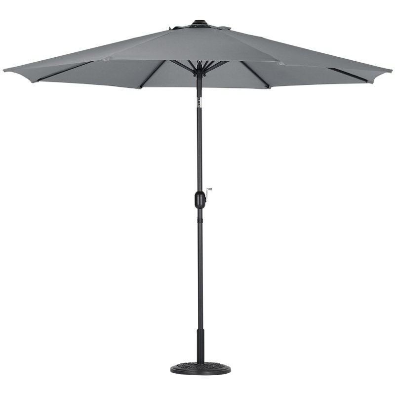 Tempered Glass Garden Coffee Table with Parasol Hole + 3M Rotating Patio Parasol Bundle