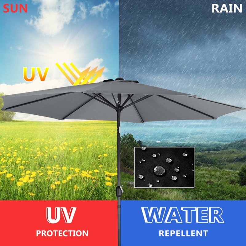 Black Rattan Patio Furniture Set + 3M Rotating Cantilever Parasol with Base Bundle