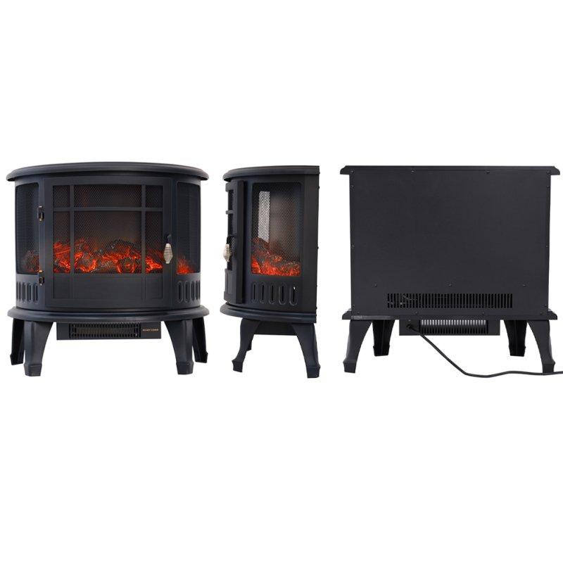 Living and Home 1800W Electric Fireplace Large Heater Stove Freestanding Log Burning Livingroom Heater