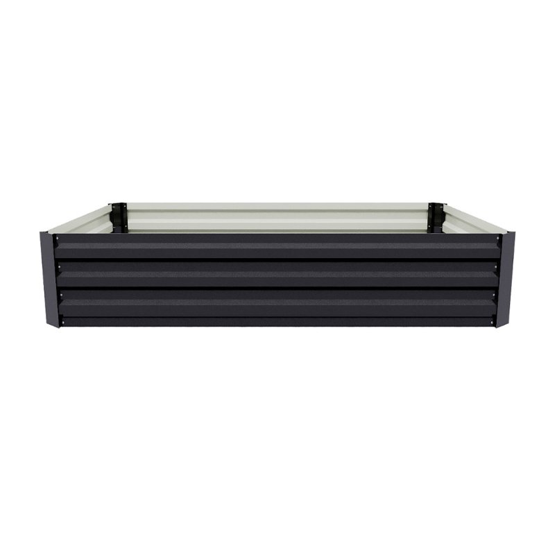 Living and Home 30cm H Rectangular Flower Bed Galvanised Steel Raised Garden Bed, Easy Assembly, Anthracite