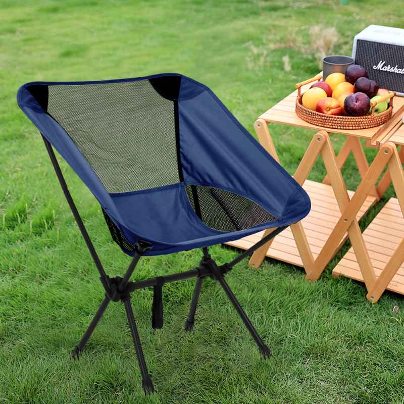 Living and Home Outdoor High-Back Moon Chair, Breathable Portable Folding Camping Chair