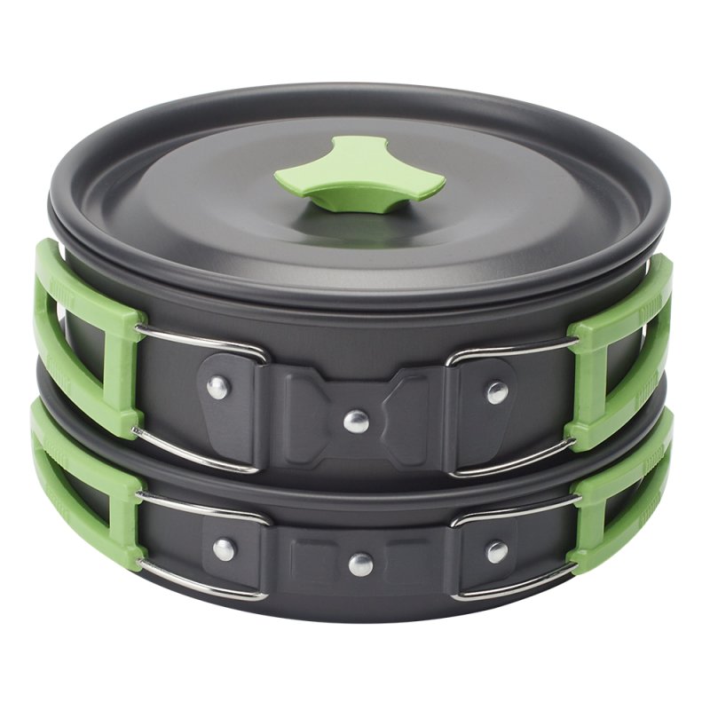 Living and Home 10Pcs Portable Camping Cookware Set, Lightweight Aluminum Alloy