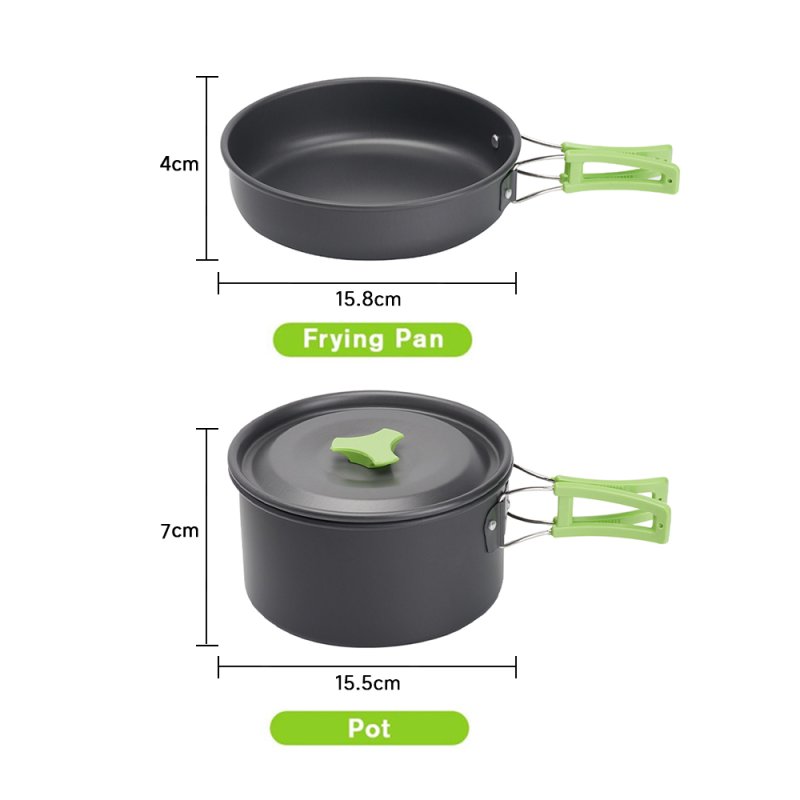 Living and Home 10Pcs Portable Camping Cookware Set, Lightweight Aluminum Alloy