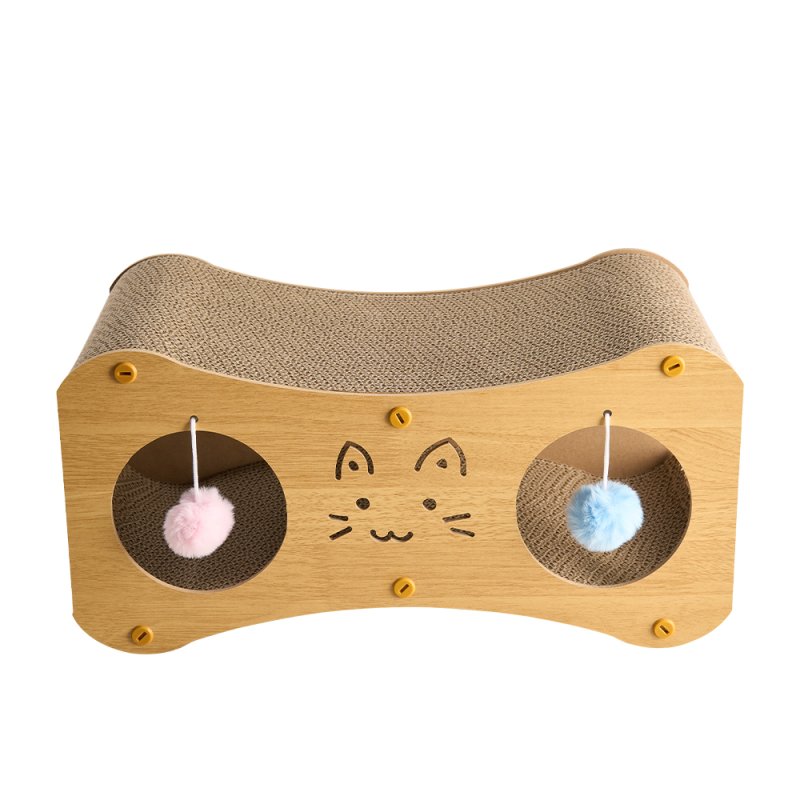 Living and Home Versatile Cat Scratching House with Interactive Toy Balls, 2-in-1 Cat Scratcher Tunnel Bed