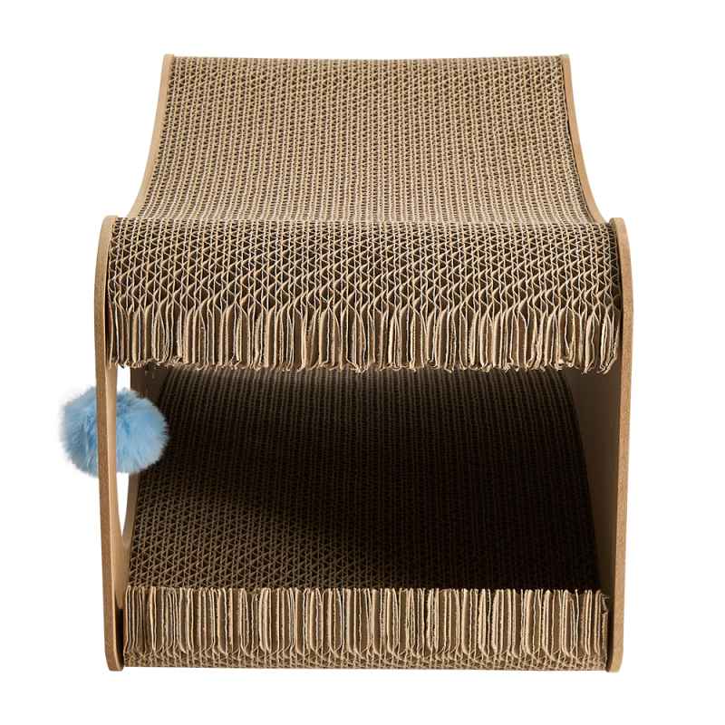 Living and Home Versatile Cat Scratching House with Interactive Toy Balls, 2-in-1 Cat Scratcher Tunnel Bed