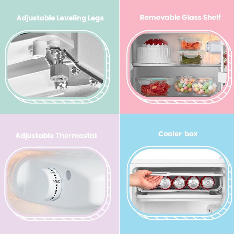 2pcs Fridge & Freezer Combo Set – 93L Fridge + 60L Upright Freezer, Freestanding, White