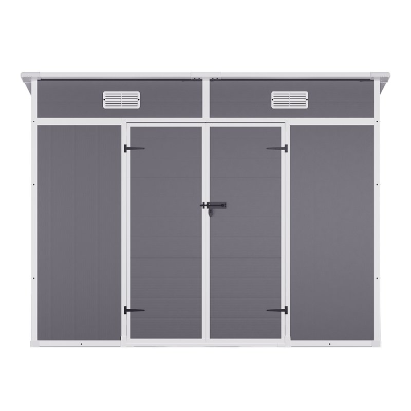 Living and Home 8x4FT Outdoor Plastic Garden Storage Shed, Grey