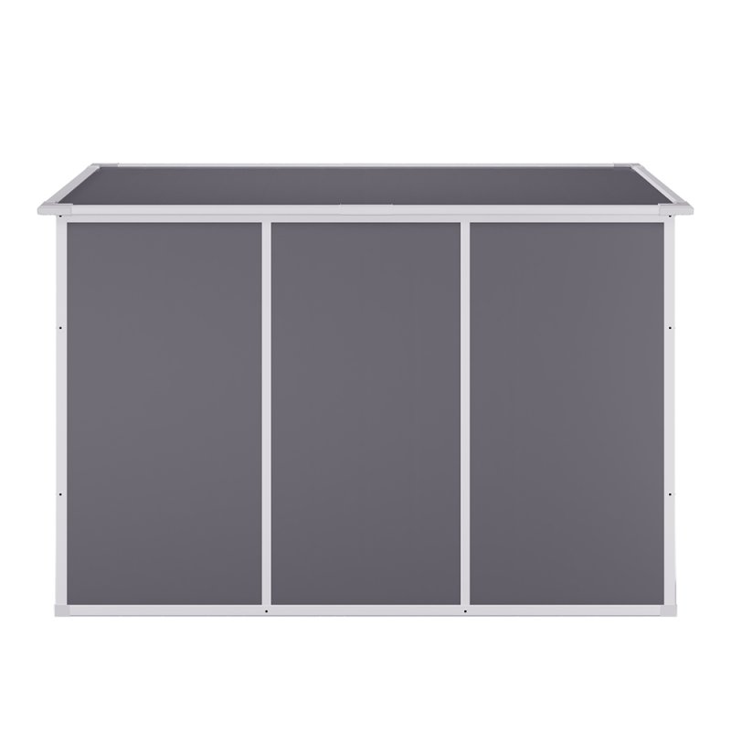 Living and Home 8x4FT Outdoor Plastic Garden Storage Shed, Grey
