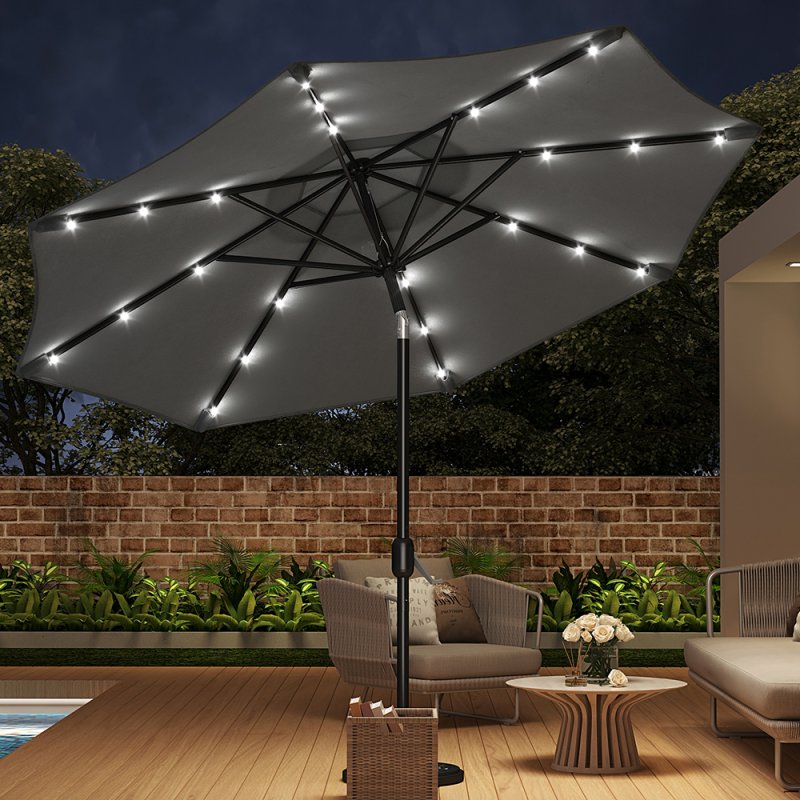 Living and Home Outdoor Solar 24 LED Lights Patio with Crank for Patio Market without Base