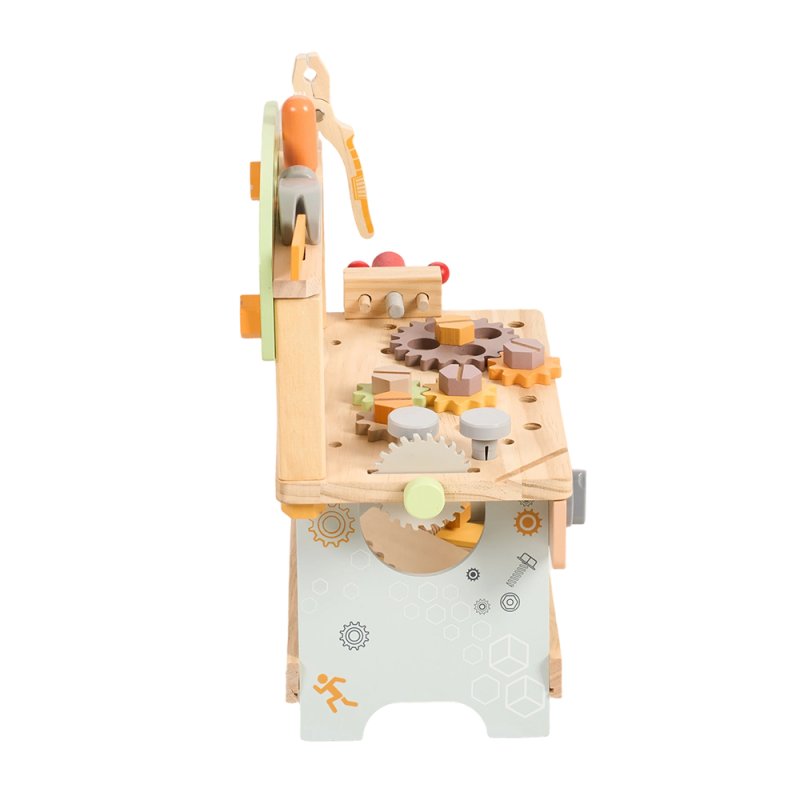Living and Home 43pcs Wooden Pretend Play Kids Tool Bench Set Montessori Toys