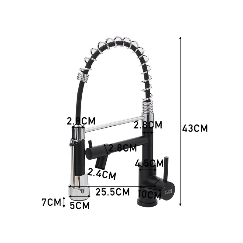 Living and Home Stainless Steel Kitchen Faucet with Pull Down Spring Spout and Pot Filler