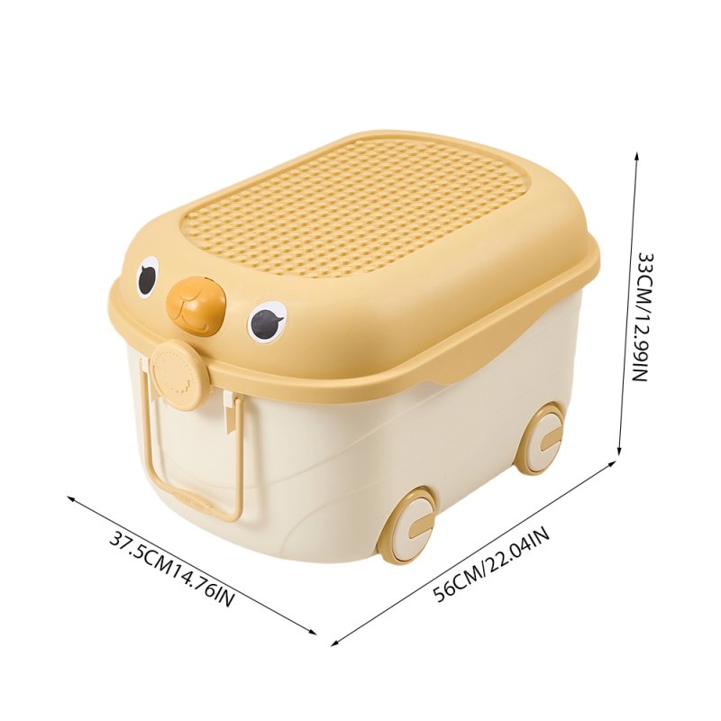 Living and Home Kids Toy Storage Box Trolley with Lid and Wheels