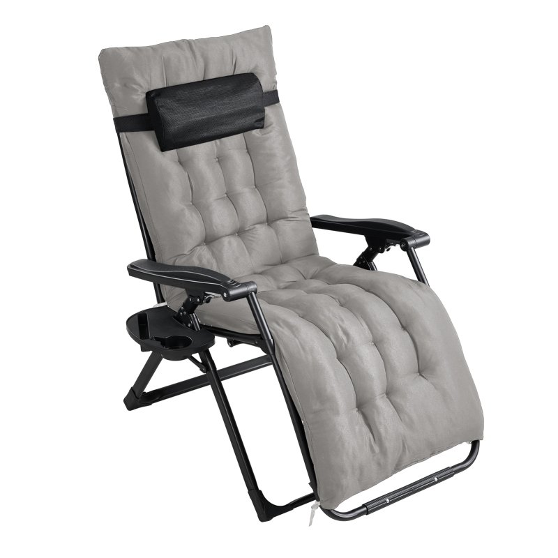 Living and Home Zero Gravity Outdoor Recliner with Seat Cushion & Headrest, Non-Slip Base Pads, 200kg Max Load, High-Quality Tear-Resistant Breathable Textilene Mesh