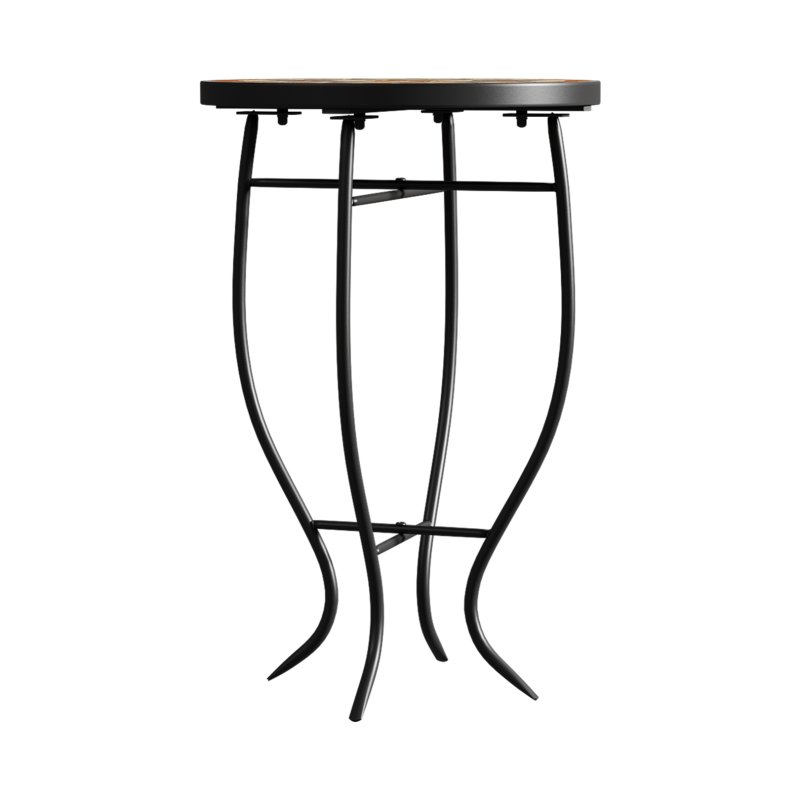 Living and Home Outdoor Mosaic Accent Side Table Plant Stand, 36cm Dia x 54cm H