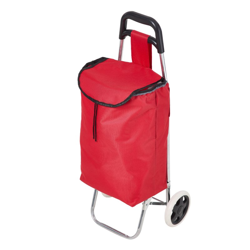 Living and Home Foldable Portable 2-Wheel Shopping Trolley, Red