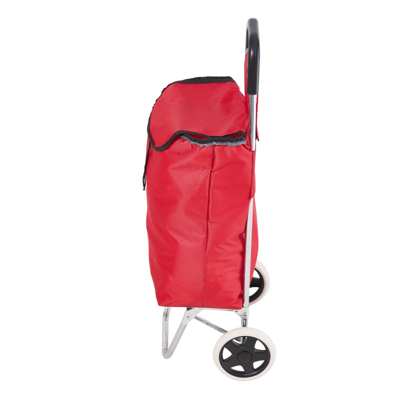 Living and Home Foldable Portable 2-Wheel Shopping Trolley, Red