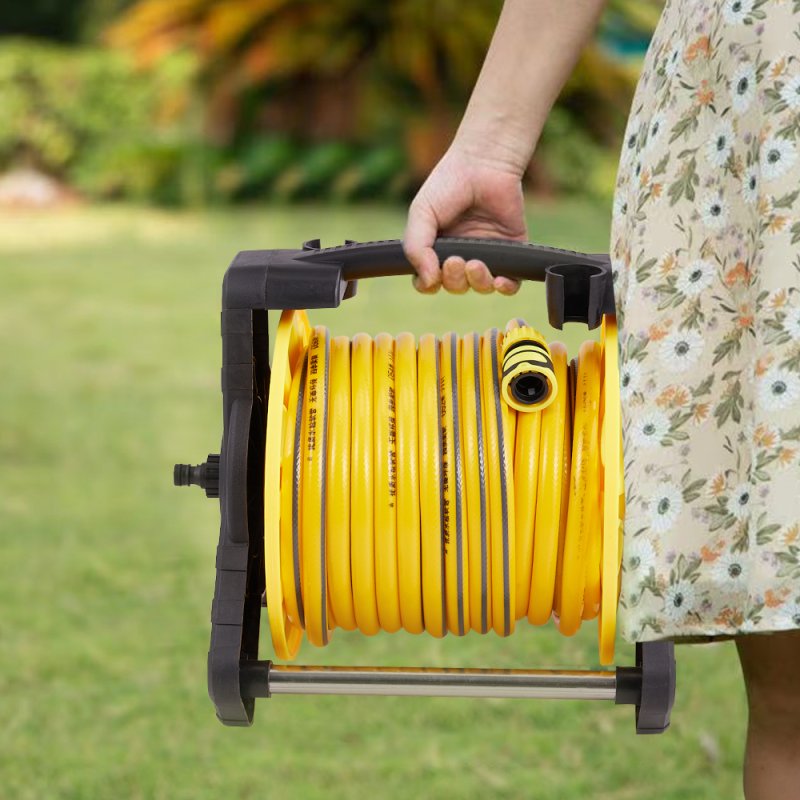 Living and Home 25m Portable Garden Watering Hose Reel Set
