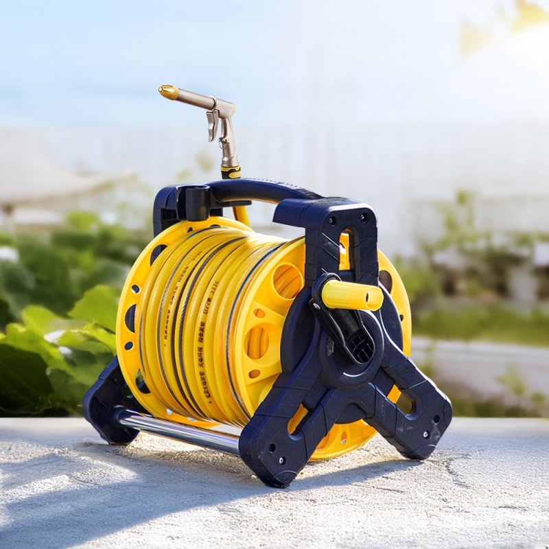 Living and Home 25m Portable Garden Watering Hose Reel Set